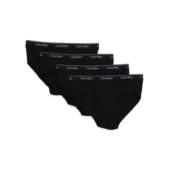 CALVIN KLEIN Black 4pk Cotton Classic Low Rise Hip Briefs - Picture 1 of 2